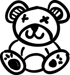 Bear Toy Line Art Svg Vector, Free Vectors File